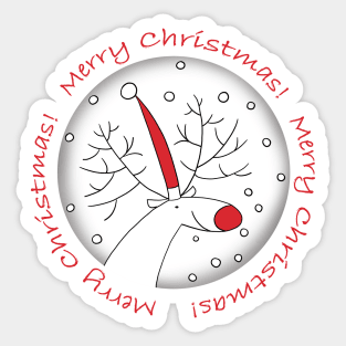 Christmas reindeer - Merry Christmas Sticker